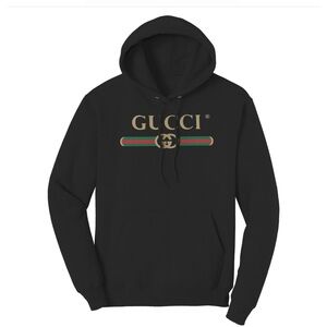 Gucci Black Vintage Logo Hooded Sweatshirt